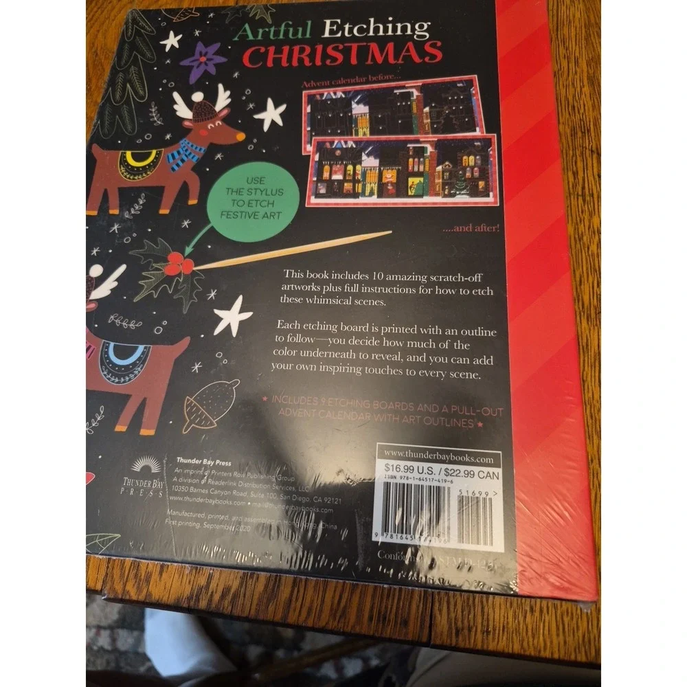 ARTFUL ETCHING CHRISTMAS BOOK 10 SCRATCH OFF ARTWORKS  Sarah Lawrence NEW  Wrap